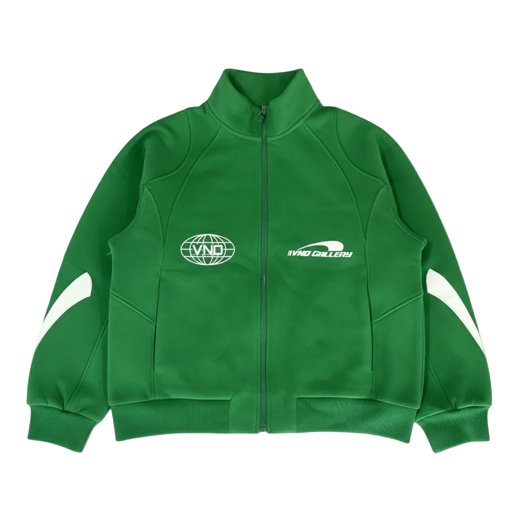 KELLY GREEN TRACK FLEECE