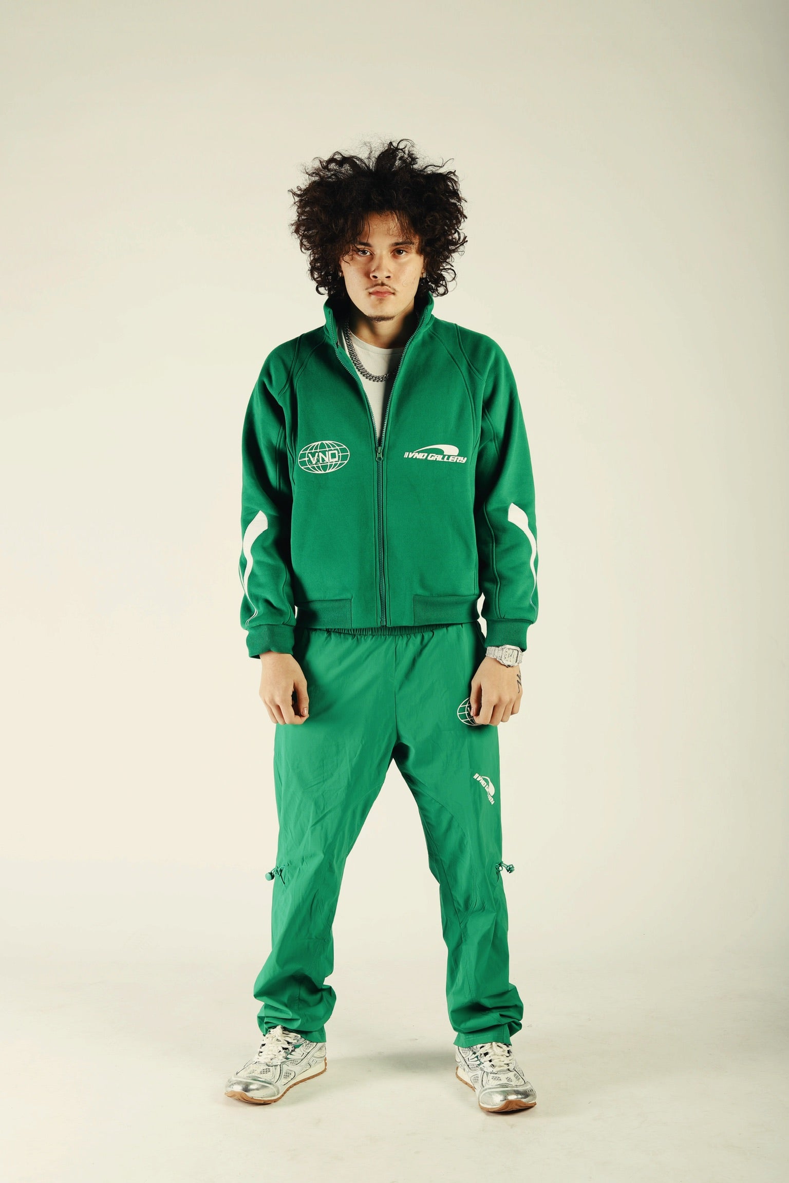 KELLY GREEN TRACK FLEECE